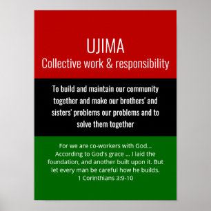Modern UJIMA Collectief Werk Christelijk Kwanzaa Poster
