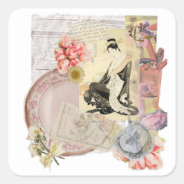 Modern Ukiyo-e Art Vierkante Sticker