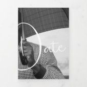Modern Ultra Chic Minimal Sla de datum fotokaart o Drieluik Uitnodiging (Cover)