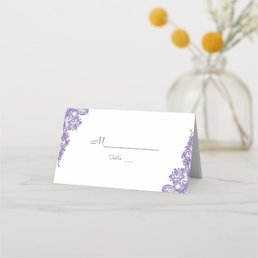 Modern ultra Violet Lace Weddenschap Tabelnummer (Achterkant)