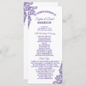 Modern ultra Violet Lace Wedding Programme Programma (Voorkant / Achterkant)