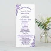 Modern ultra Violet Lace Wedding Programme Programma (Staand voorkant)
