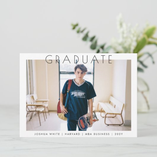 Modern Uni Genius Afstuderen Foto Aankondiging (Staand voorkant)