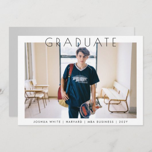 Modern Uni Genius Afstuderen Foto Aankondiging (Voorkant / Achterkant)