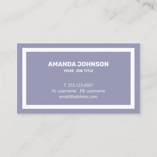 Modern Uniek Blauw Grijs & Wit Professioneel Visitekaartje (Achterkant)