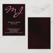 Modern uniek bruin rood professioneel monogram visitekaartje (Voorkant / Achterkant)