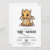 Modern Uniek Digitaal Draak Baby shower Kaart (Voorkant / Achterkant)