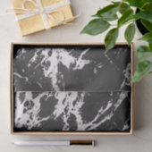 Modern Uniek Zwart Wit Marmeren Steen Patroon Tissuepapier (Geschenk)