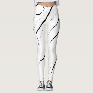 Modern uniek zwart wit marmerpatroon leggings