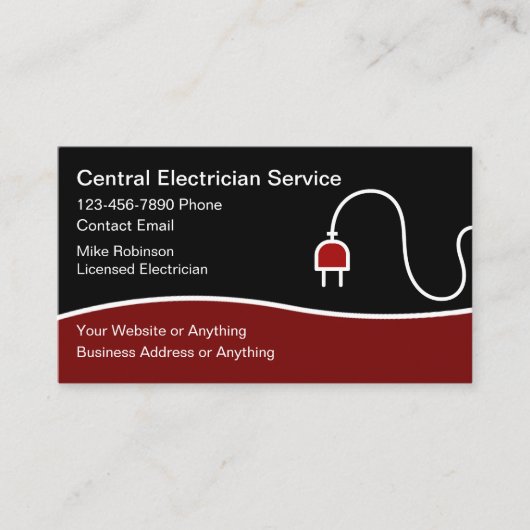 Modern Unique Electrician Business Cards Visitekaartje (Voorkant)