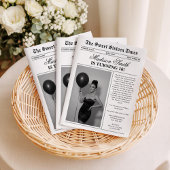 Modern Unique Newspaper Photo Sweet 16 Kaart