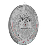 Modern Urban Ash Grey Flora Abstracte Patroon Kuns Dartbord (Voorkant Links)