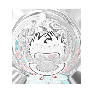 Modern Urban Ash Grey Flora Abstracte Patroon Kuns Notitieblok