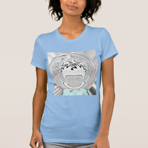 Modern Urban Ash Grey Flora Abstracte Patroon Kuns T-shirt