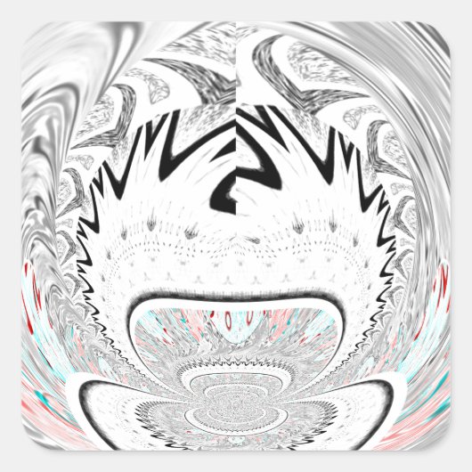 Modern Urban Ash Grey Flora Abstracte Patroon Kuns Vierkante Sticker (Voorkant)