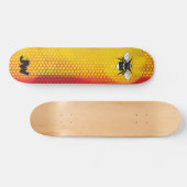 Modern Urban Bumble Bee Monogram Skateboard (Horizontaal)
