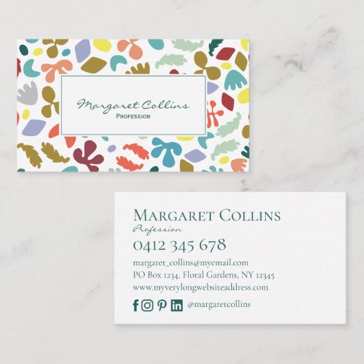 Modern Urban Design Custom Name Visitekaartje (Voorkant / Achterkant)