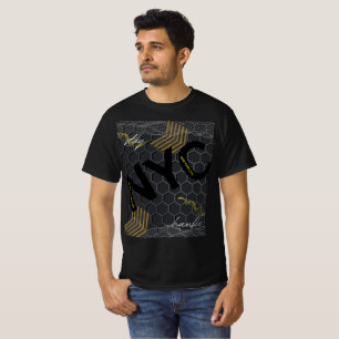 Modern Urban Edge NYC Blijf nederig Typografisch T-shirt