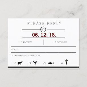 Modern & Urban minimalistisch   Zwart-wit RSVP Kaartje
