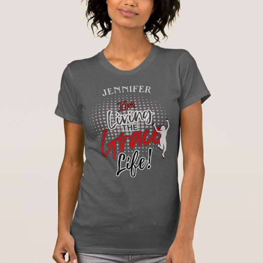 Modern Urban Script Grace Life Monogram Winnaar T-shirt (Voorkant)