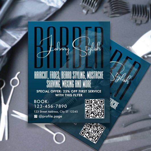 Modern urban style barber shop Flyer