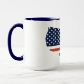 Modern USA Map Outline - American Pride White Mug (Gauche)
