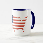 Modern USA Map Outline - American Pride White Mug Mok (Voorkant rechts)