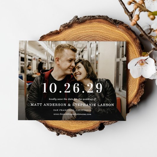 Modern Uw Trouwdatum Foto Save The Date Kaart