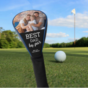 Modern Vaderdag Best Dad van Par Custom Photo Golfheadcover