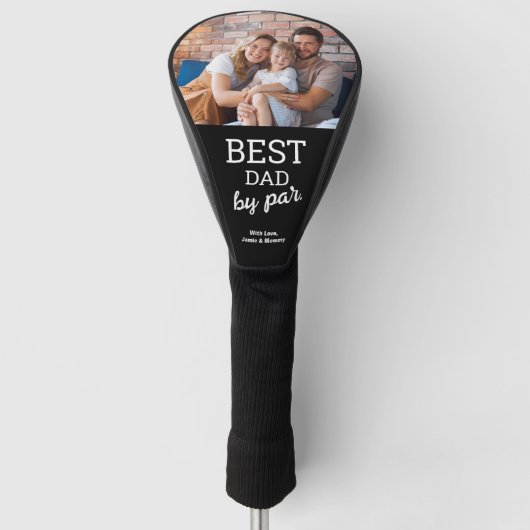 Modern Vaderdag Best Dad van Par Custom Photo Golfheadcover (Voorkant)