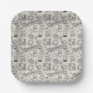 Modern Vaderdag Doodle Patroon Millennial Vader Papieren Bordje