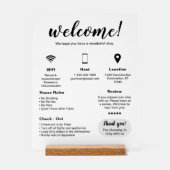 Modern Vakantiehuis Welkom Teken Acryl Bord (Voorkant)