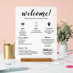 Modern Vakantiehuis Welkom Teken Acryl Bord