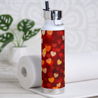 Modern Valentijnsdag Romantisch Hartpatroon Waterfles