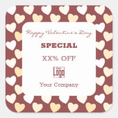 Modern Valentijnsdag Special Bourgondië Wit Vierkante Sticker (Voorkant)