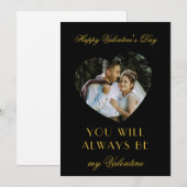 Modern Valentines Day Black Note Card for Couples Notitiekaartje (Voorkant / Achterkant)