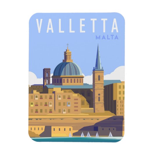 Modern Valletta malta Travel Magneet (Verticaal)