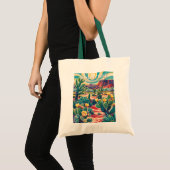 Modern Van Gogh Joshua Tree Cholla Cactus Garden Tote Bag (Voorkant (product))