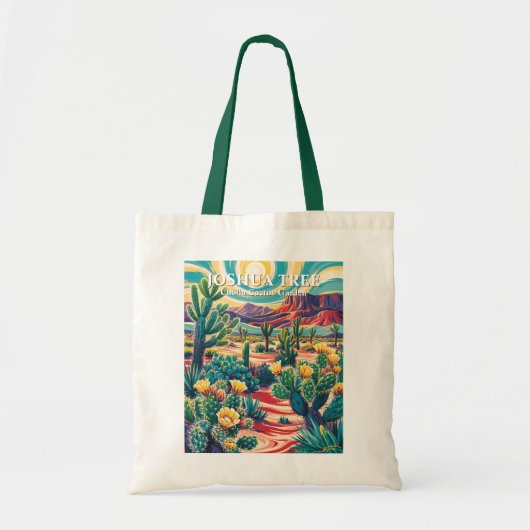 Modern Van Gogh Joshua Tree Cholla Cactus Garden Tote Bag (Voorkant)