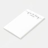 Modern van het bureau van Black White Script Swash Post-it® Notes (Schuin)
