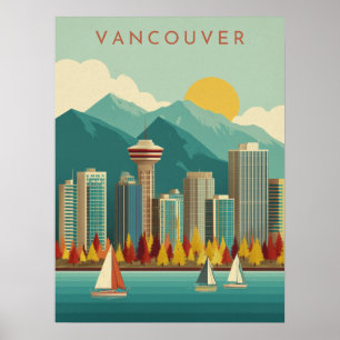 Modern Vancouver reizen Poster