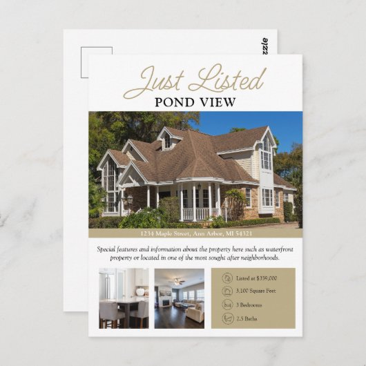 Modern vastgoed net vermeld flyer briefkaart (Voorkant / Achterkant)