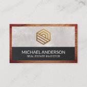 Modern vastgoed | Visitekaartje van houten leder (Voorkant)