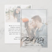 Modern Vellum Cursive Handwriting Weduwfoto Bedankkaart (Voorkant / Achterkant)