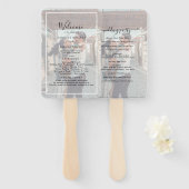 Modern Vellum Effect Overlay Photo Wedding Program Handwaaier (Voorkant en achterkant)