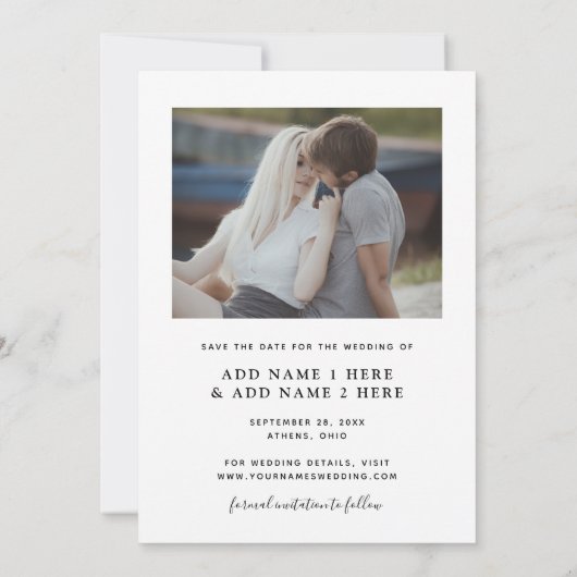 Modern Vellum look Save the Date Card Kaart (Achterkant)