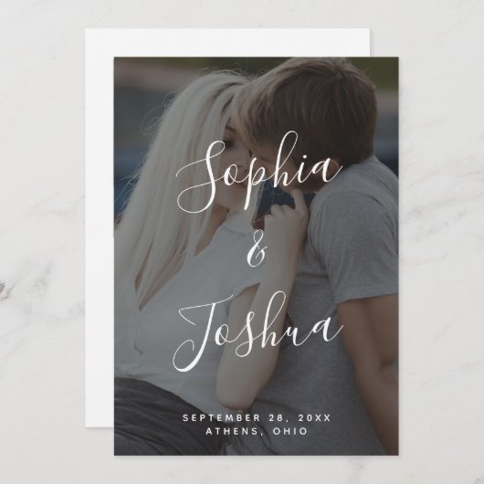 Modern Vellum look Save the Date Card Kaart (Voorkant / Achterkant)