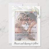 Modern Vellum Overlay Wedding Invitation Kaart (Voorkant)