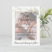 Modern Vellum Overlay Wedding Invitation Kaart (Staand voorkant)