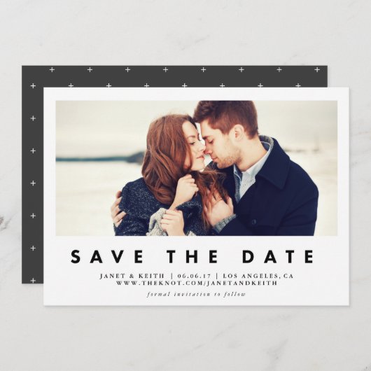 Modern venster De datumfotokaart opslaan Save The Date (Voorkant / Achterkant)